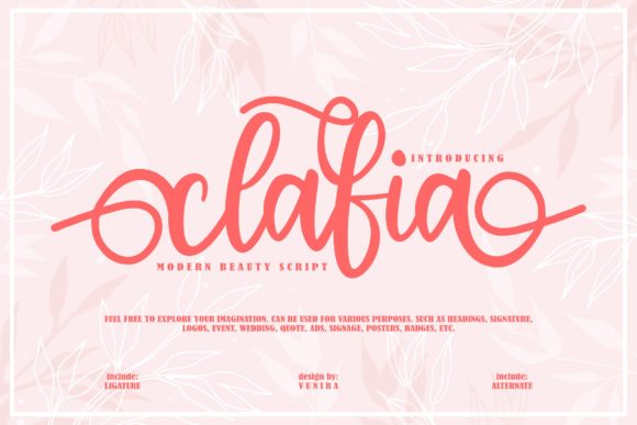 Discover Clafia: A Handwritten Font for Elegant Publishing